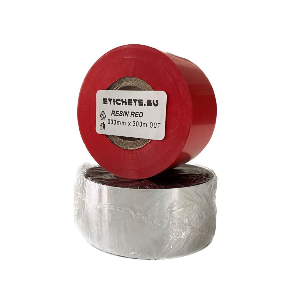 Повысьте качество и профессионализм своей печати с риббонами Resin 33x300, красного цвета Etichete.eu