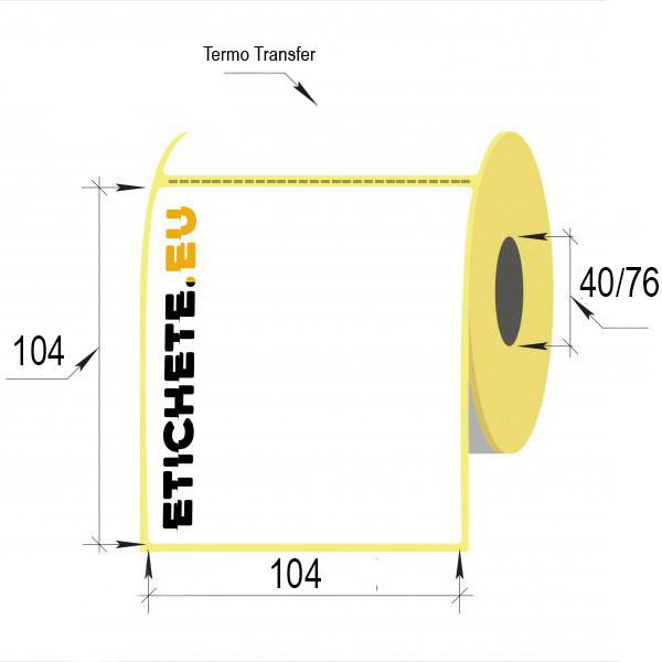 Термотрансферная этикетка для оптимизации логистики и учета товаров на складе размером 104х104мм | Etichete.eu.