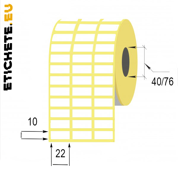Этикетка узкая прямоугольная 10x22мм | Etichete.eu