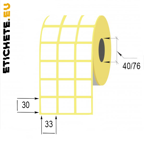 Квадратная этикетка размером 33*30мм | Etichete.eu