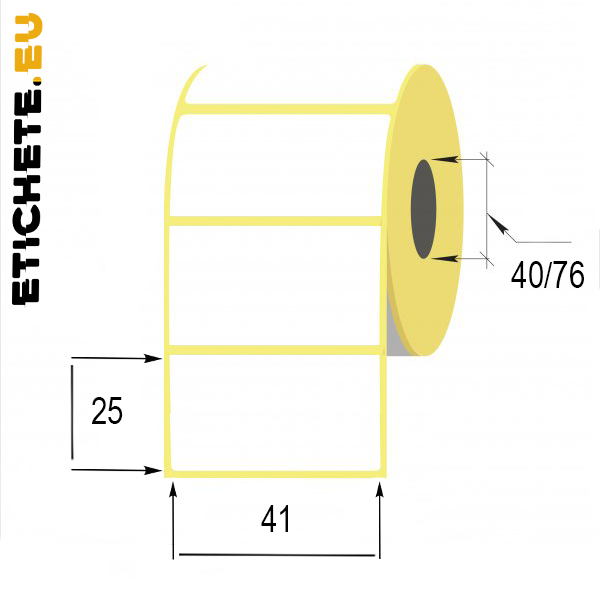 Термоэтикетка 41x25мм для печати штрихкодов и QR-кодов | Etichete.eu