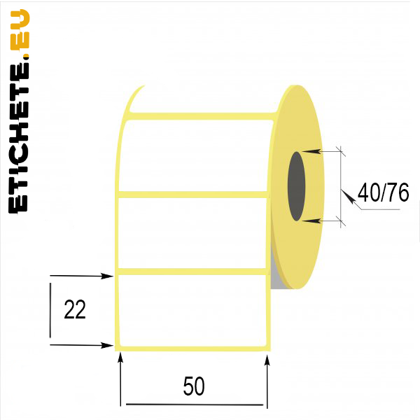 Этикетка 50х22мм термо для прямой термо печати | Etichete.eu